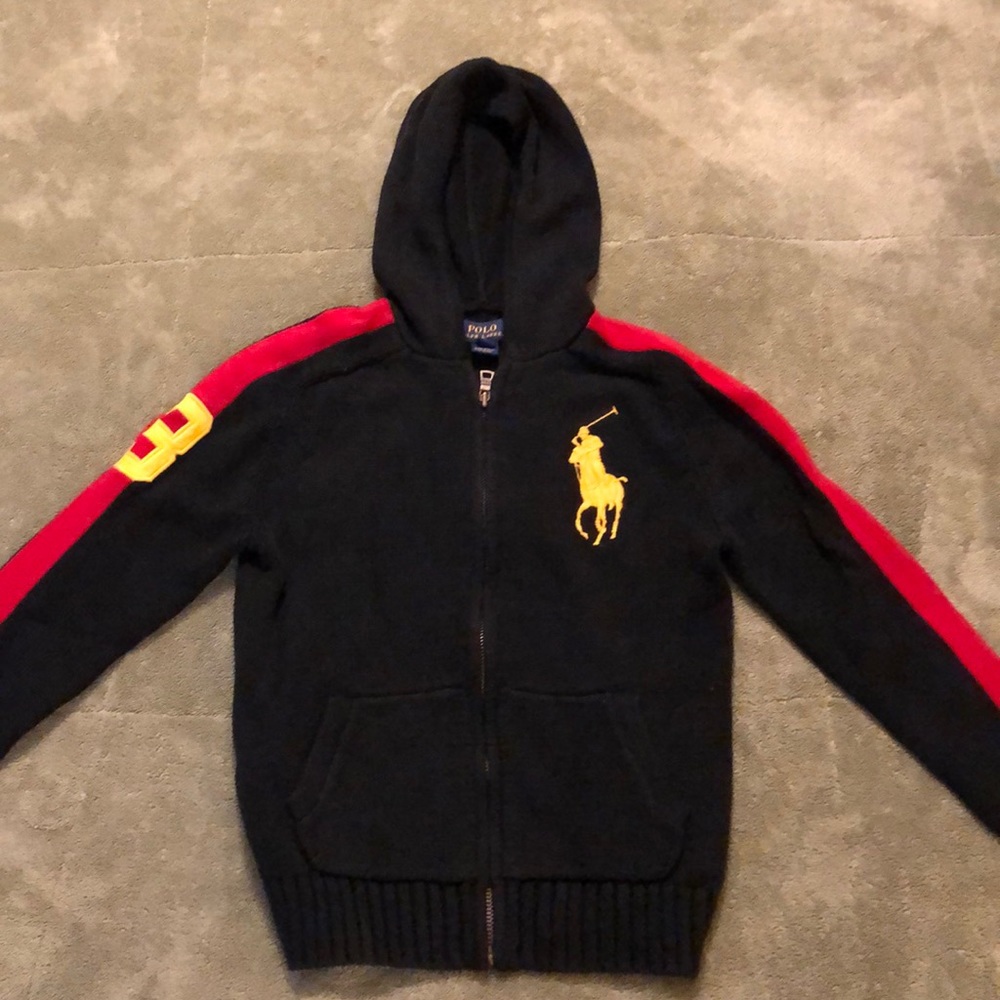 Boys Size 8 Polo Zip Up Cardigan NWOT